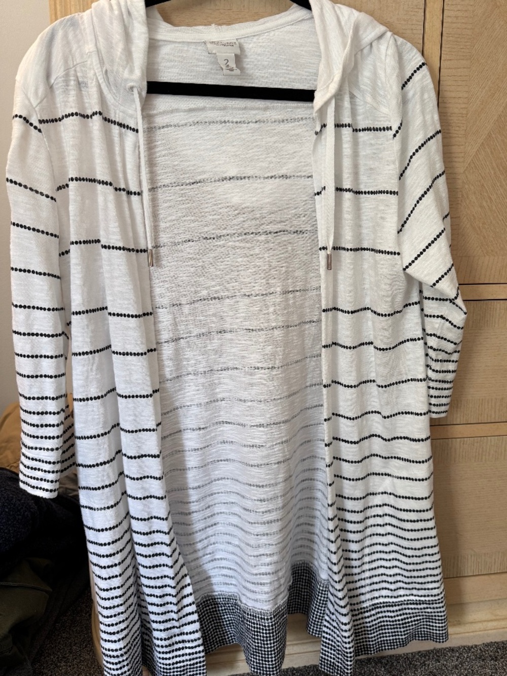 Chico’s 3/4 sleeve hooded cardigan